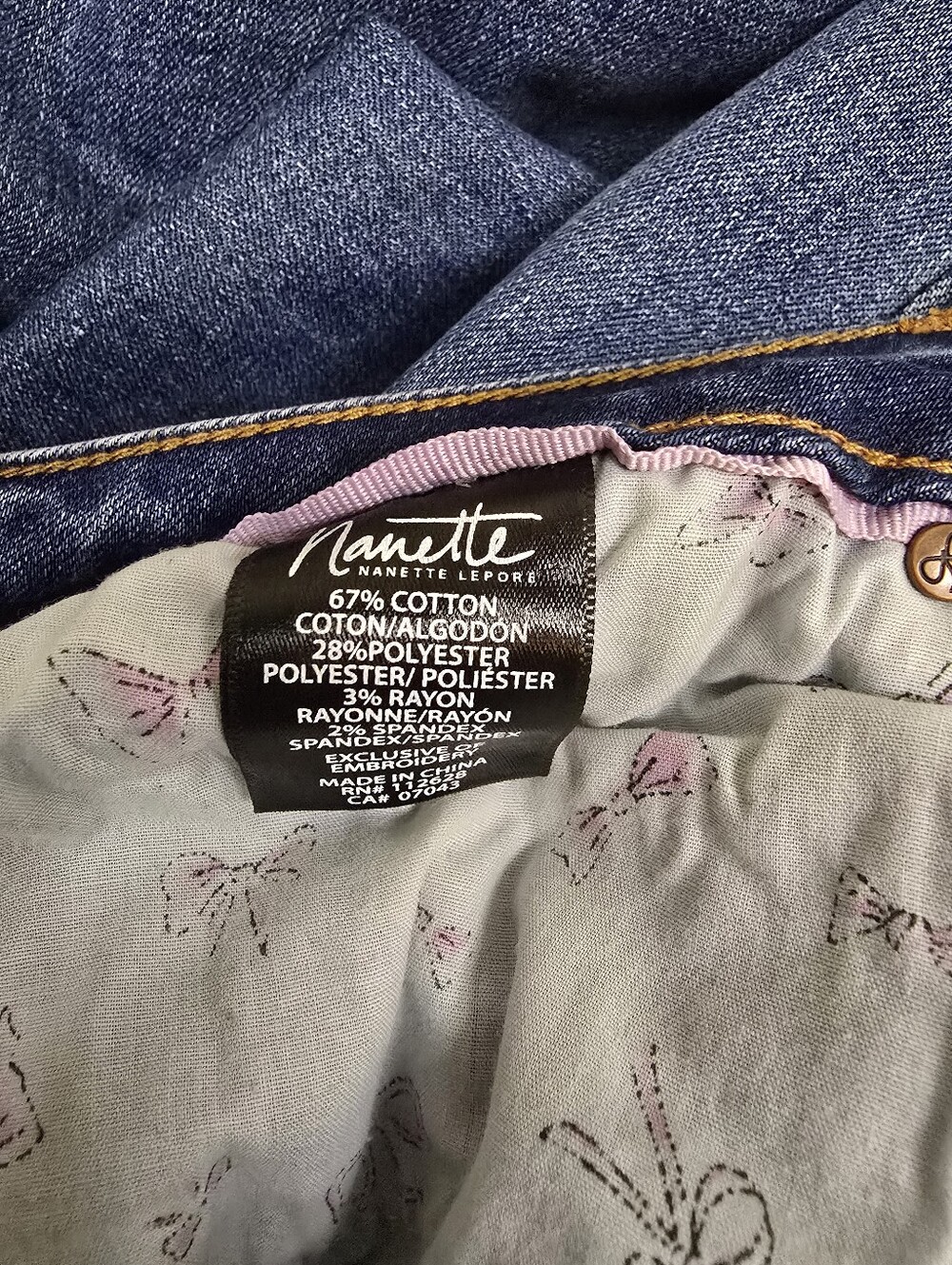 Nanette Lepore HW Astor Skinny Jeans Embroidered Floral Bird Crane Size 2 - Picture 11 of 11